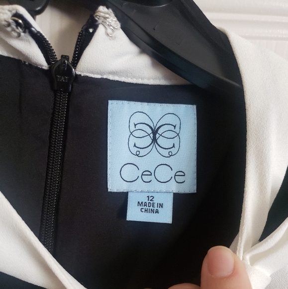 CeCe black and white dress - Picture 3 of 4